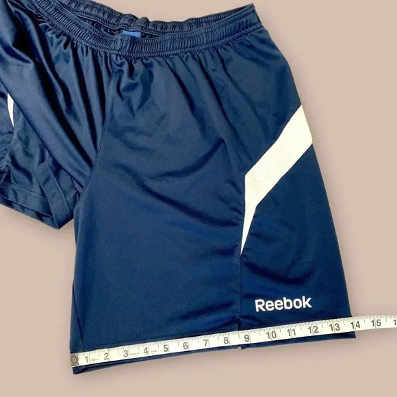 Reebok Athletic Workout Training Gym Shorts Activewear Jersey Size XL Navy White - Picture 11 of 12